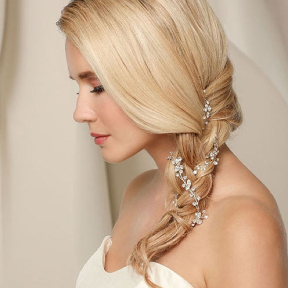 Bel aire bridal garland headpiece style 6524 rose gold rhinestone - Picture 2 of 4